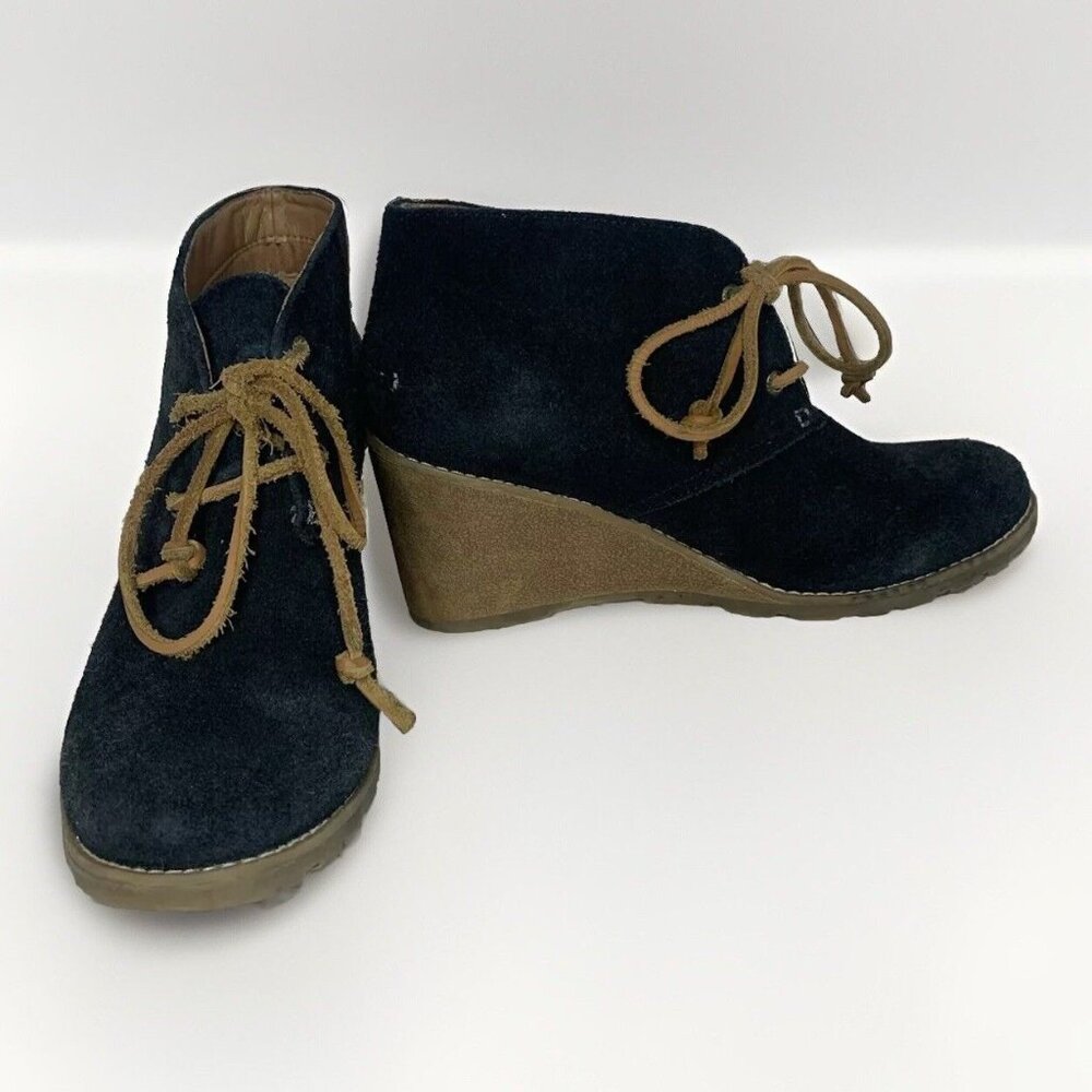 Sperry Boots Womens 9M Stella Ankle Bootie Wedge Lace Up STS96941 Leather Suede